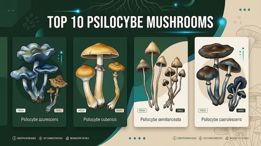 Las 10 Especie de Hongos Psilocybe más Potentes del Mundo.